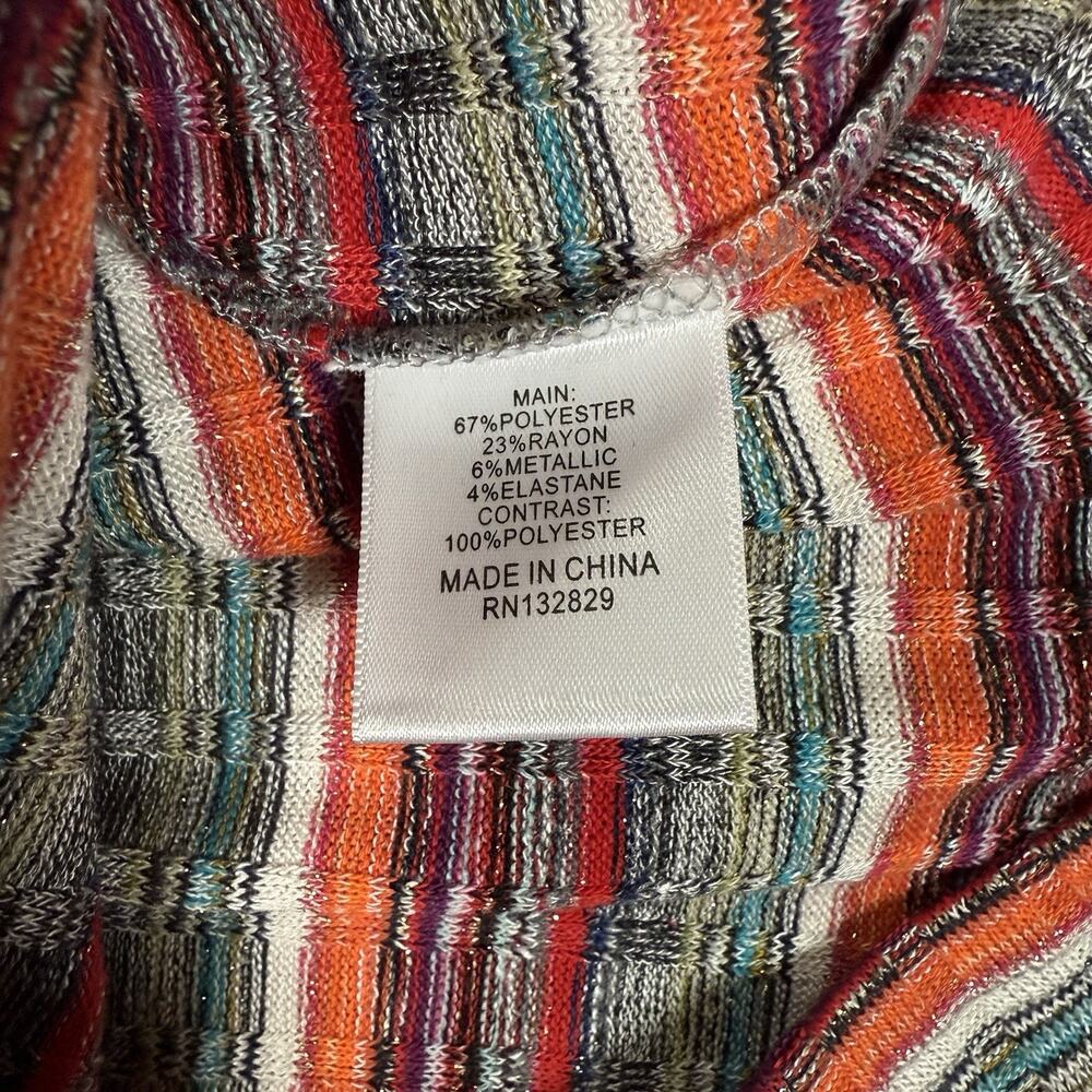 Revolve Privacy Please Women's Mini Dress XL Striped Metallic Ribbed - Picture 9 of 9